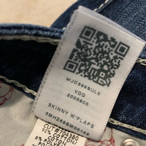 True Religion Women's Rocco Skinny Jeans with Flaps - Size 26 - Dark Wash - Picture 5 of 13